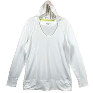 XERSION WOMEN’S HOODIE SCOOP NECK LONG SLEEVES SIZE XL SWEATSHIRT COLOR WHITE